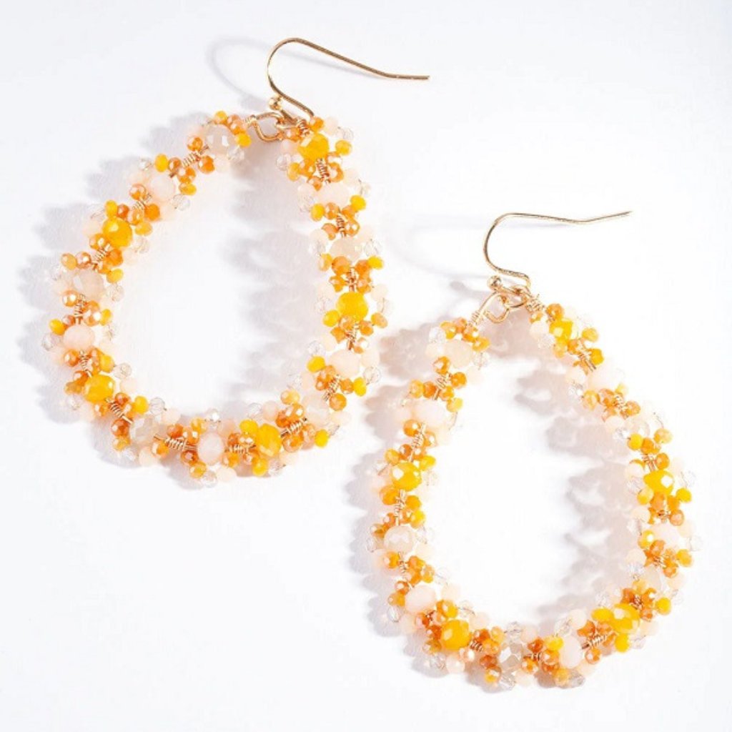 Lovisa Boho Chic Orange/White/Pink Beaded Teardrop Drop Earrings**New!